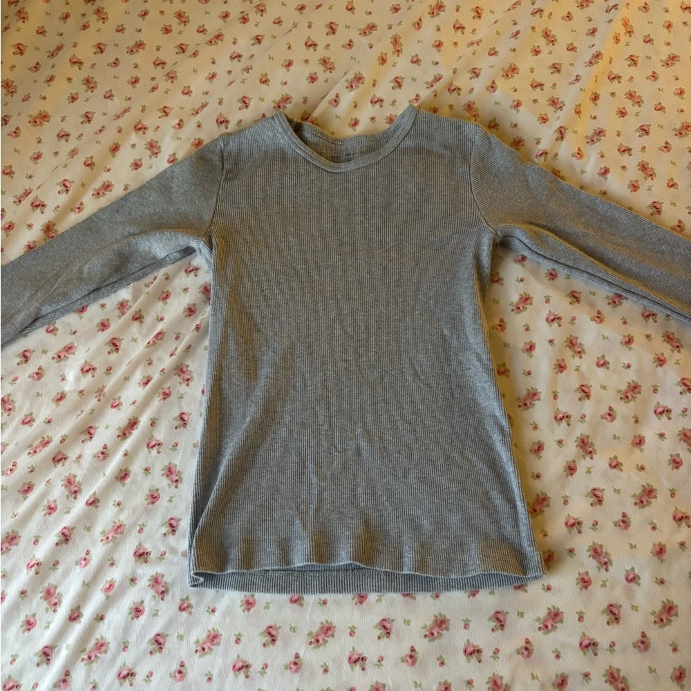 Brandy Melville Gray Long Sleeve Top